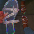Women Summer Flat Bling Slippers Transparent Soft Jelly Shoes Female Flip Flops Sandals Outdoor Beach Ladies Slides Plus Size Lady T Fashions