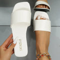 Women's Colorful Slide Sandals - Fashionable Open-Toe Flats with Ankle Strap, Faux Cover Upper & Rubber Sole, Casual Summer Shoes in Red, Green, Yellow, Blue, Brown, Black, White, Summer Footwear | Fashionable Flats | Durable Lady T Fashions