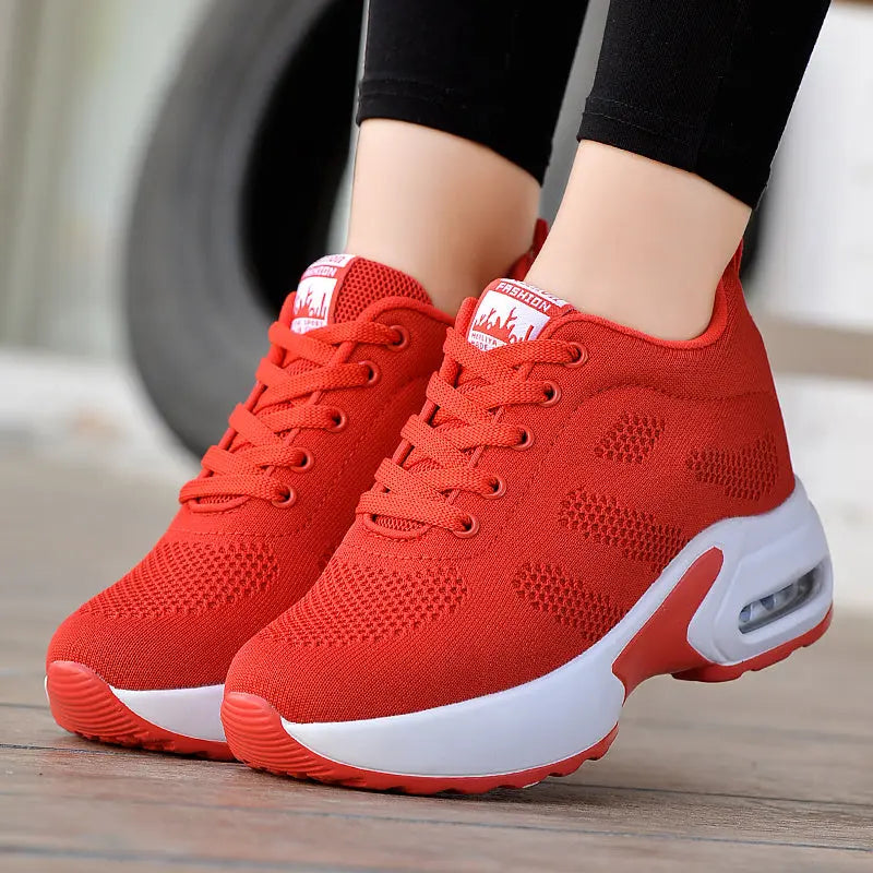Stylish Women's Low-Top Mesh Sneakers - Air Cushioned, Breathable, Lace-Up Casual Shoes - Ideal for Spring Lady T Fashions