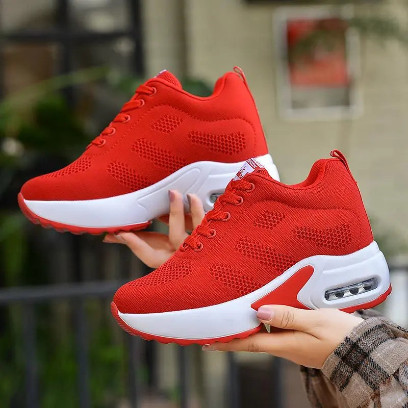 Stylish Women's Low-Top Mesh Sneakers - Air Cushioned, Breathable, Lace-Up Casual Shoes - Ideal for Spring Lady T Fashions
