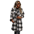 Temperament Leisure Long Plaid Tup Cardigan Coat Lady T Fashions