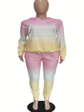 Plus Size Women 2 Piece Tracksuit Sets Printed Hoodie Sweatshirt And Jogging Sweatpants Lounge Winter Outfits Sweatsuits Lady T Fashions