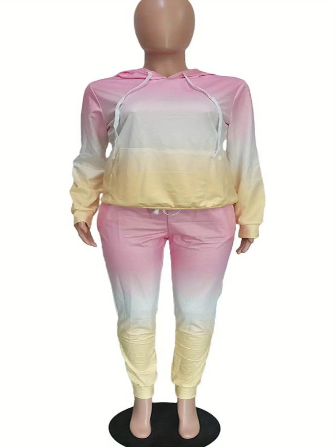 Plus Size Women 2 Piece Tracksuit Sets Printed Hoodie Sweatshirt And Jogging Sweatpants Lounge Winter Outfits Sweatsuits Lady T Fashions
