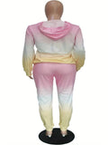 Plus Size Women 2 Piece Tracksuit Sets Printed Hoodie Sweatshirt And Jogging Sweatpants Lounge Winter Outfits Sweatsuits Lady T Fashions