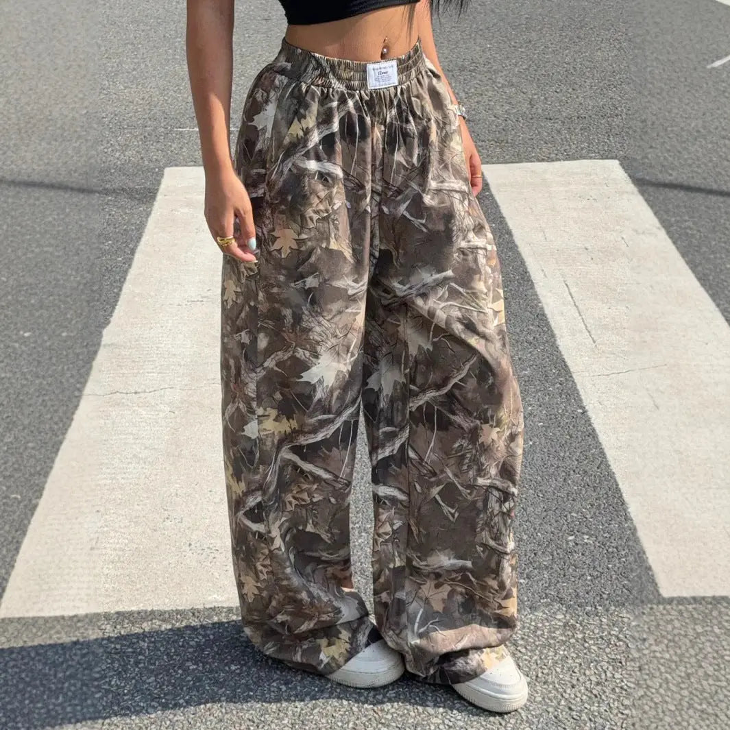 Slimming Casual Pants Hip Hop Retro Street Multi-pocket Camouflage Cargo Pants For Women Y2k Hip-hop Cargo Grunge Baggy Trousers Lady T Fashions