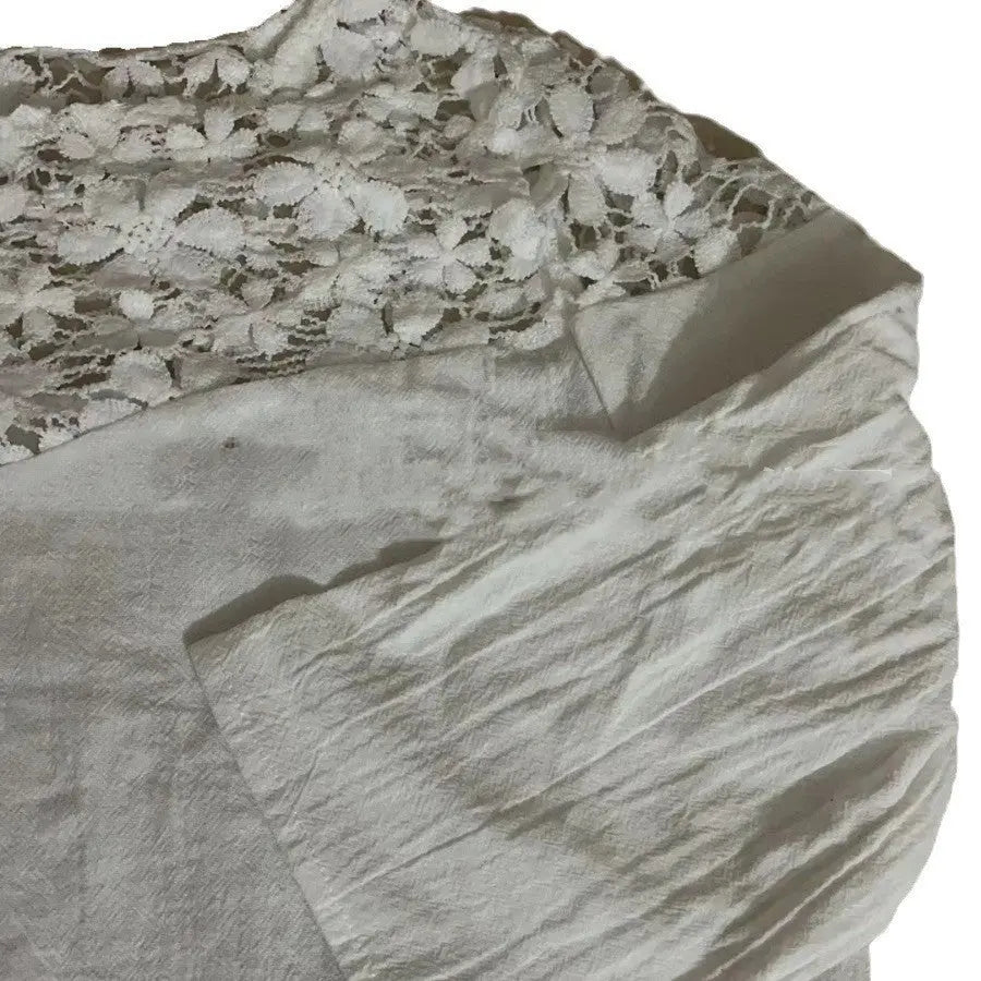 Cotton Lace Round Neck Half-length Sleeve Dress Lady T Fashions