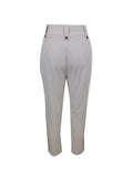 Women's Solid Color Non Elastic Belt Button Detail Four Season Fashion Pants Lady T Fashions