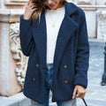 Loose Lapel Fluffy Coat Winter Button Jacket Cardigan Outwear For Women Clothing Lady T Fashions