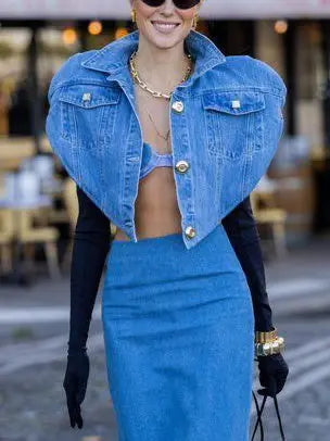 Love Denim Short Jacket & High Waist Skirt Two-Piece Set Lady T Fashions