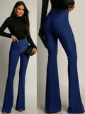 High Waist Solid Color Women's Pants Fashionable Casual Wide Leg Loose Women's Trousers Lady T Fashions