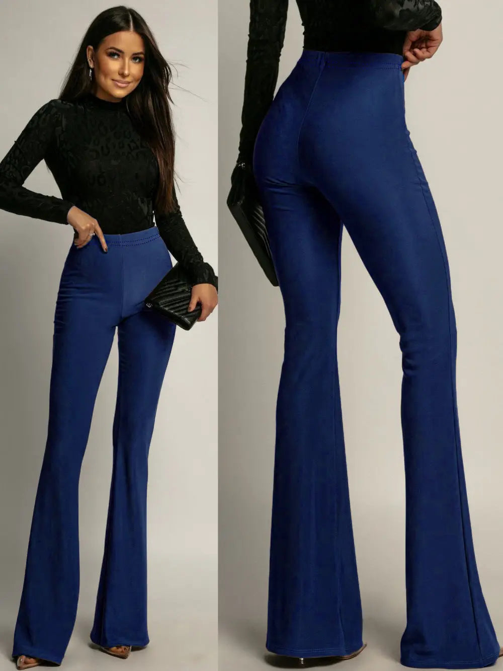 High Waist Solid Color Women's Pants Fashionable Casual Wide Leg Loose Women's Trousers Lady T Fashions
