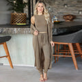 Women's Knitted Slim-fit Temperament Vest And Trousers Sports Suit Lady T Fashions