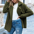 Loose Lapel Fluffy Coat Winter Button Jacket Cardigan Outwear For Women Clothing Lady T Fashions