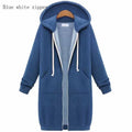 Hooded Long Sleeve Sweater Fleece Long Jacket Lady T Fashions