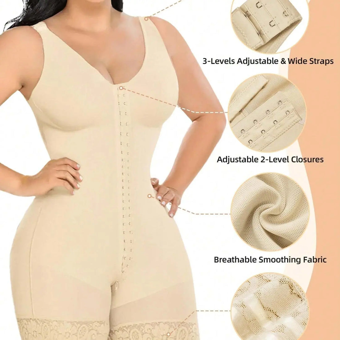 Fajas Colombianas Women's Shapewear, Full Body Sculpting After Abdominal Control, Hip Lifter With Zipper Crotch, Women's Fitness Set,- Prohibition Of Selling On The Amazon Platform Lady T Fashions