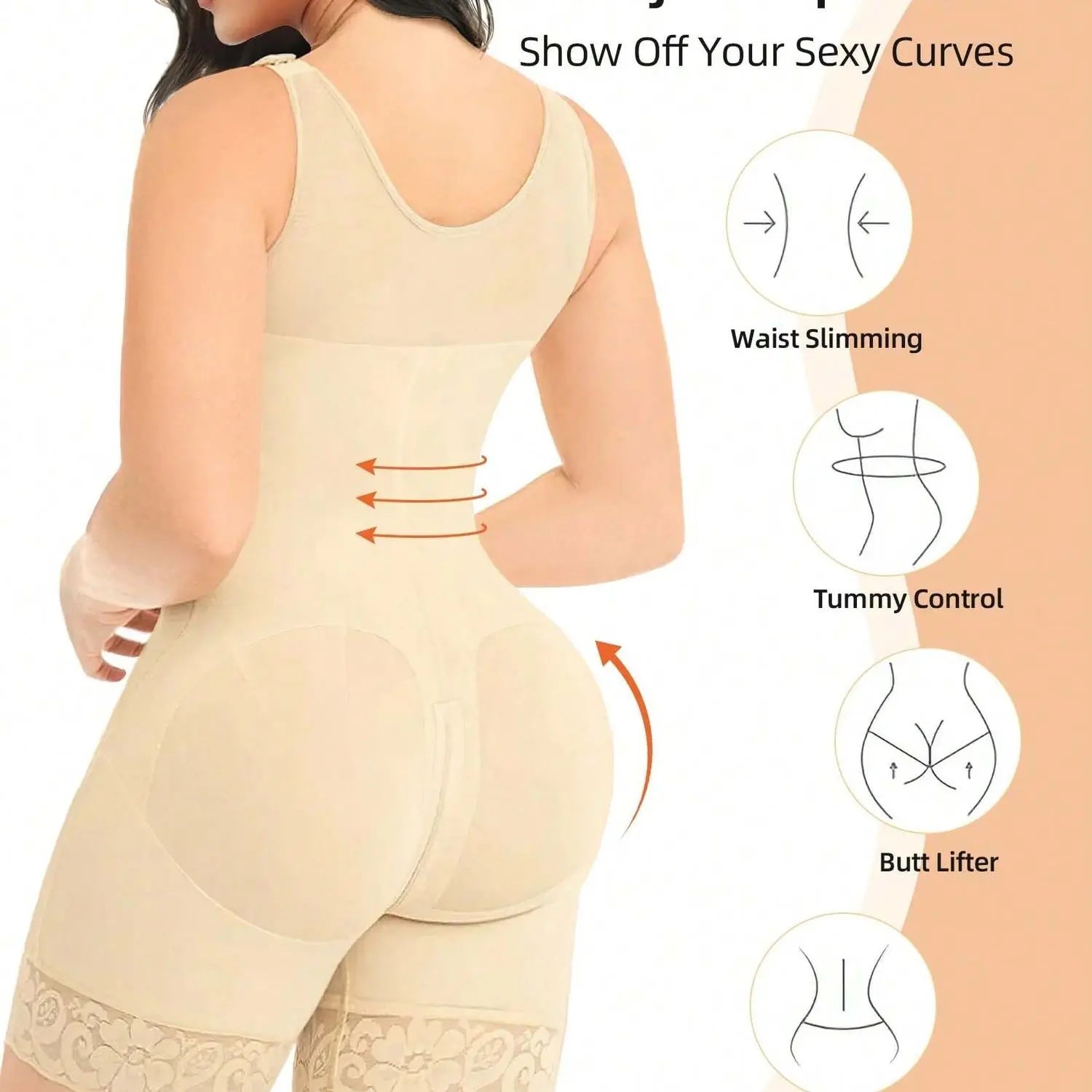 Fajas Colombianas Women's Shapewear, Full Body Sculpting After Abdominal Control, Hip Lifter With Zipper Crotch, Women's Fitness Set,- Prohibition Of Selling On The Amazon Platform Lady T Fashions