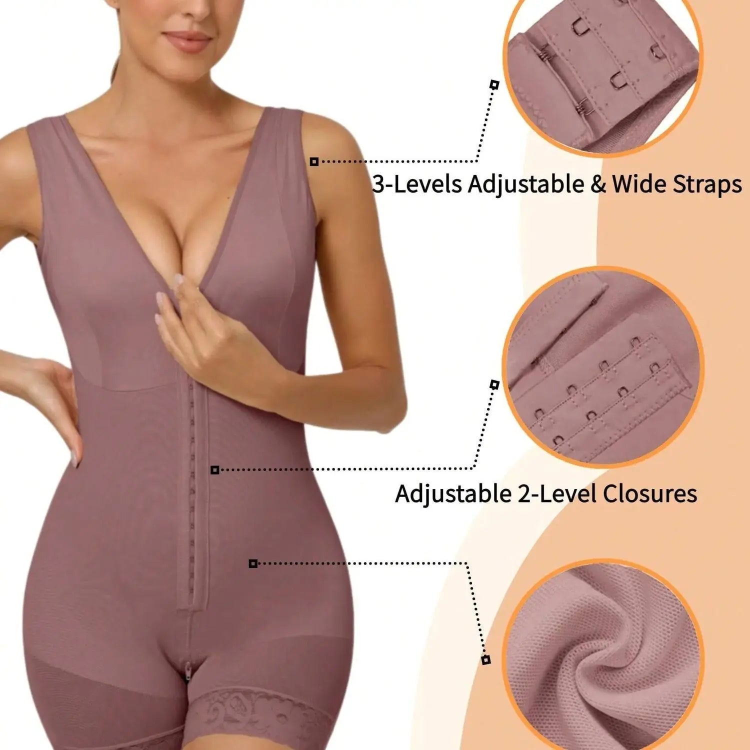 Fajas Colombianas Women's Shapewear, Full Body Sculpting After Abdominal Control, Hip Lifter With Zipper Crotch, Women's Fitness Set,- Prohibition Of Selling On The Amazon Platform Lady T Fashions