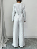 Spring And Autumn Long-sleeve Short-pants Suit, Tweed Short Jacket With Pearl Buttons, Elegant Round Neck Pearl Button Textured Jacket And Long Pants, Suitable For Commuting, Leisure, Dating, And Vaca Lady T Fashions