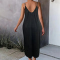 Women's Casual Summer Spaghetti Straps Maxi Dress With Pockets Loose Fit Long Dress Lady T Fashions