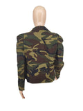 Elegant Women's Camo Print Jacket - Chic Double-Breasted, Long Sleeve Outerwear With Flap Pockets, Polyester, Perfect For Spring-Fall, Cute Jacket Amazon Does Not Sell Lady T Fashions