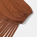 Women's Western Cowgirl  Fringe Trim Tops Sexy Off Shoulder Long Sleeve T Shirts Tassel Top Lady T Fashions
