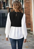 Wavy Stripes Stitching Fashion Temperament Blouse Lady T Fashions