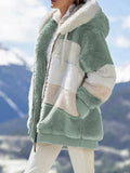 Multicolor patchwork hooded short fashion jacket Lady T Fashions