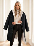 Women's Winter Long Sleeve Zip Up Hooded Cotton Padded Coat Lady T Fashions