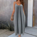 Women's Casual Summer Spaghetti Straps Maxi Dress With Pockets Loose Fit Long Dress Lady T Fashions