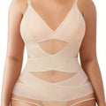Women's Curve Bodysuit Shapewear For Plus Size Women, Tummy Control Butt Enhancing V Neck Waist Trainer Body Shaper Lady T Fashions