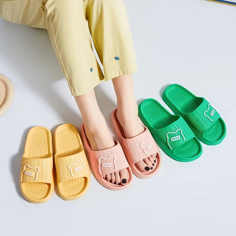 Stylish Striped Women’s Slippers - Open Toe, Comfortable & Non-Slip Indoor Shoes for All Seasons Lady T Fashions