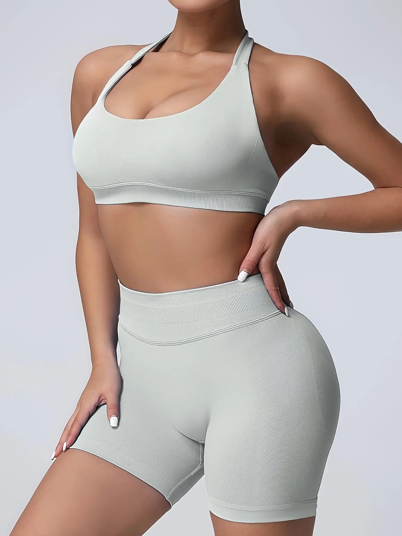 Women's Yoga Workout Set  Sports Bra High-Waist Shorts  Quick-Dry  Breathable Lady T Fashions