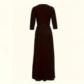 Women's Summer Geometric Print Maxi Dresses Casual 3 4 Sleeve V-Neck Tie Waist Long Dress Lady T Fashions