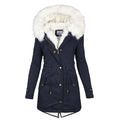 Women's cotton padded jacket with white collar Lady T Fashions