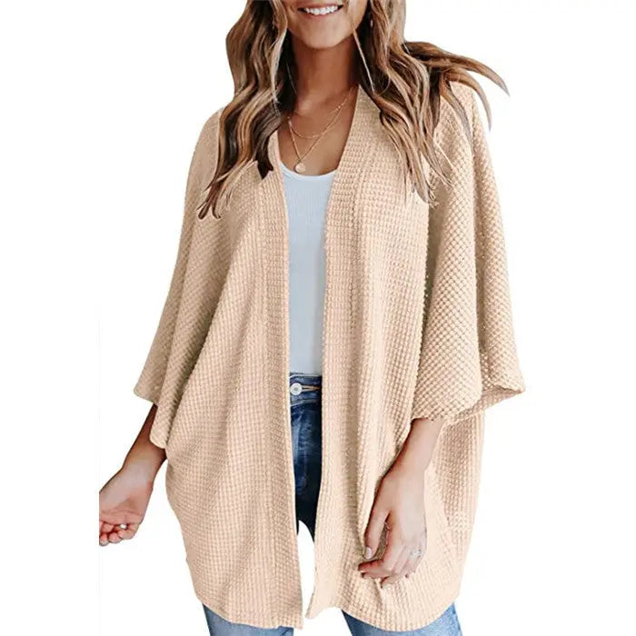 Bat Sleeve Waffle Gerson Women's Cardigan Lady T Fashions