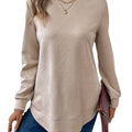 Women's Crew Neck Casual Long Sleeve Shirt Lady T Fashions