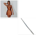Sexy Suspender Skirt For Women Elegant Slim Strap Satin Backless Lace Up A-Line Short Dress Lady Lady T Fashions