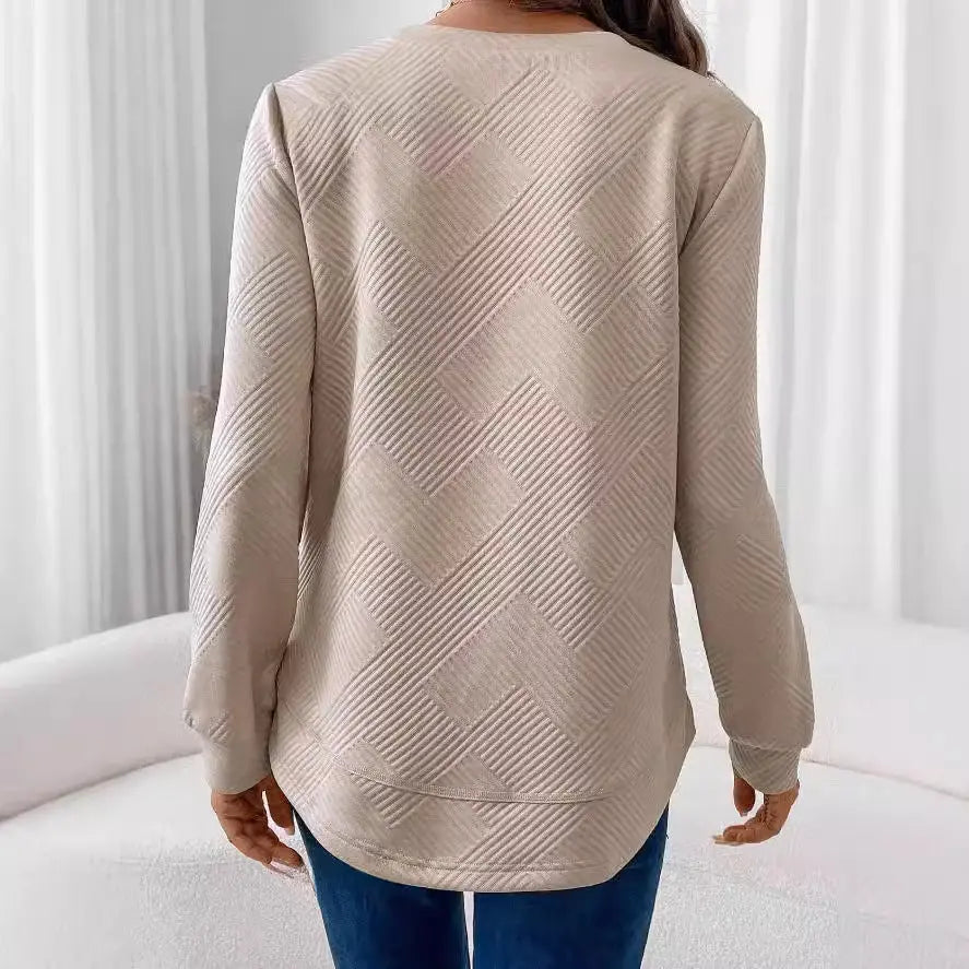 Women's Crew Neck Casual Long Sleeve Shirt Lady T Fashions