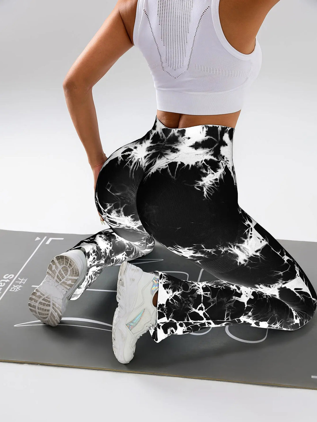 High-Waist Tummy Control Flare Yoga Pants For Women, Tie-Dye Stretch Slimming Bootcut Workout Pants, Fitness & Sports Activewear Lady T Fashions