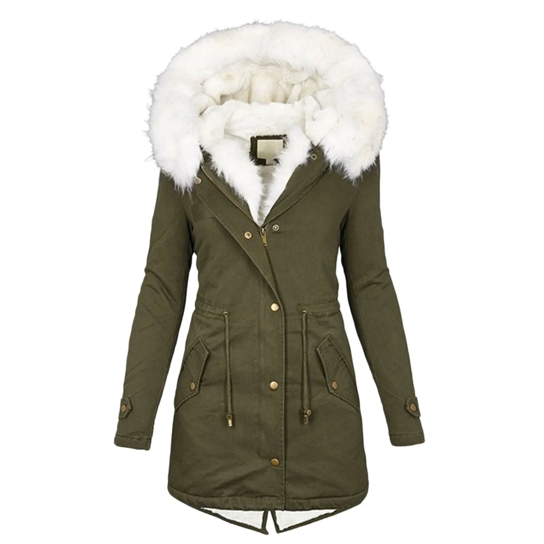 Women's cotton padded jacket with white collar Lady T Fashions