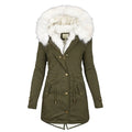 Women's cotton padded jacket with white collar Lady T Fashions