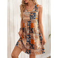 Women's Summer Dress Sleeveless Floral Boho Sundress Swimsuit Coverup Casual Loose Beach Vacation Tank Dresses Lady T Fashions