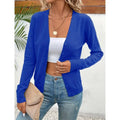 Women's Long Sleeve V-Neck Button Down Cardigan Knit Shrugs Sweater Lady T Fashions