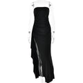 Strapless Split Long Dress Summer Fashion Pleated Bridesmaid Dress For Womens Party Wedding Clothing Lady T Fashions