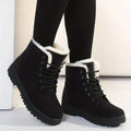 [Winter Snow Boots] Slip-Resistant & Plush Lined Women's Winter Snow Boots | PU Sole, Lace-Up Closure, Cushioned Insole - Cold Weather Boots for Everyday & Formal Outfits - Extended Sizes up to US Women's 44 (EU 43) - Black B Lady T Fashions