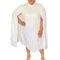 Cape Loose Pleated Plus Size African Dress Lady T Fashions