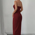 Women's Solid Color Button Sleeveless Slit Slim Fit Dress Lady T Fashions