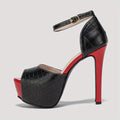 Women's Stiletto Heeled Sandals, Peep Toe Buckle Strap Platform Shoes, Women's Fashion Pumps Lady T Fashions
