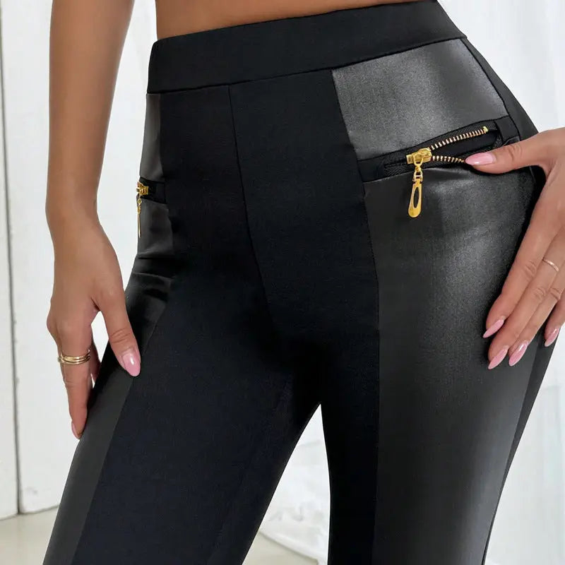 Black High Waist Stretch Feet Black Trousers Tight Pencil Magic Pants Lady T Fashions