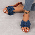 Women's Cute Platform Beach Bow Flat Slippers Lady T Fashions